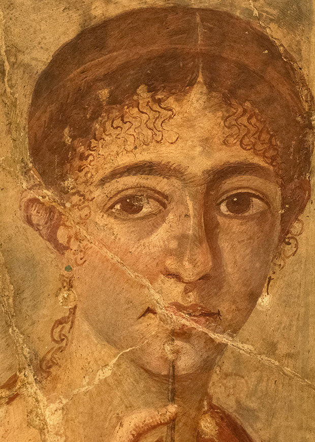 Close up of ancient painting from Pompeii