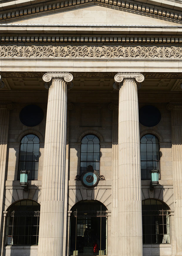Close up of the front of the General Post Office, Dublin