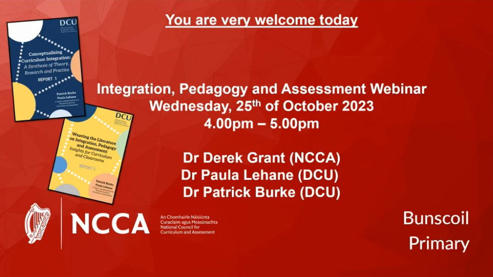 Webinar on Integration, Pedagogy and Assessment, 25 October 2023