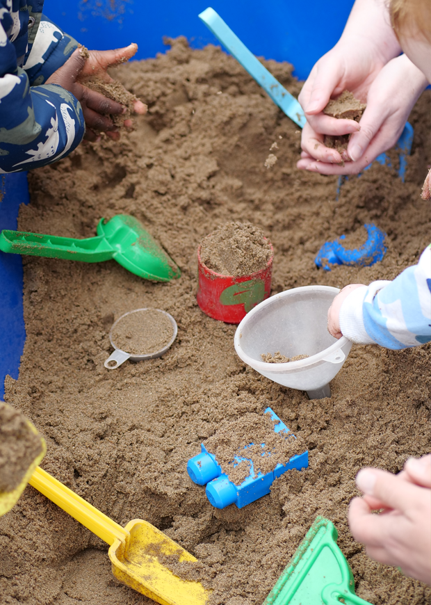 Children playing with sand